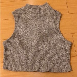 Crop top knitted grey
